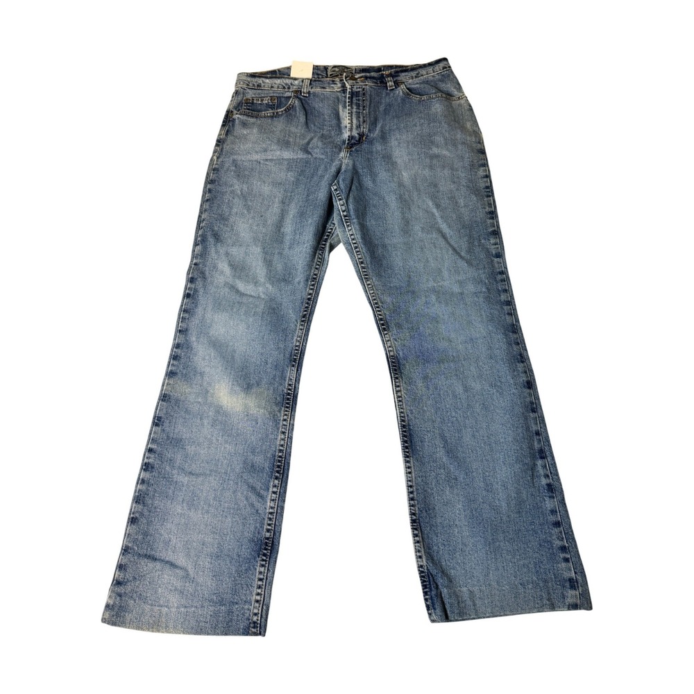 Stylo DNM Regular Fit Jeans Mens 34x25 Blue Denim Straight Leg Double Stitch NEW